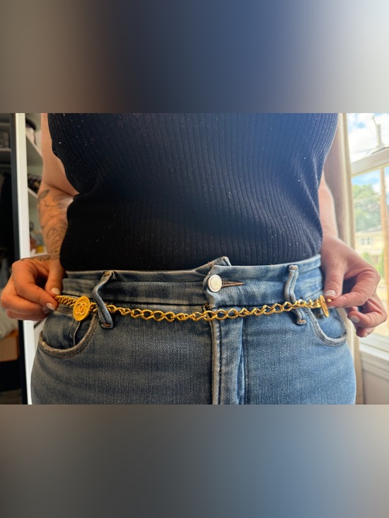Authentic Vintage Chanel Gold Tone CC Medallion Chain Belt